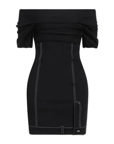 Moschino Jeans Woman Mini Dress Black Size 4 Cotton, Elastane