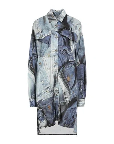 Moschino Jeans Woman Mini Dress Blue Size 8 Viscose, Elastane