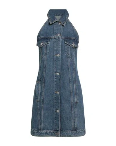 Moschino Jeans Woman Mini Dress Blue Size M Cotton
