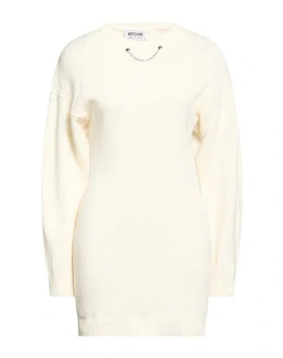 Moschino Jeans Woman Mini Dress Ivory Size S Wool, Viscose, Polyamide, Cashmere In Brown