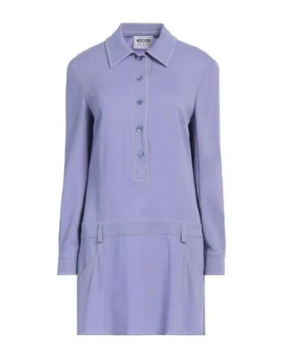 Moschino Jeans Woman Mini Dress Mauve Size 6 Acetate, Viscose, Elastane In Purple