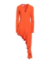 Moschino Jeans Woman Mini Dress Orange Size 6 Acetate, Viscose