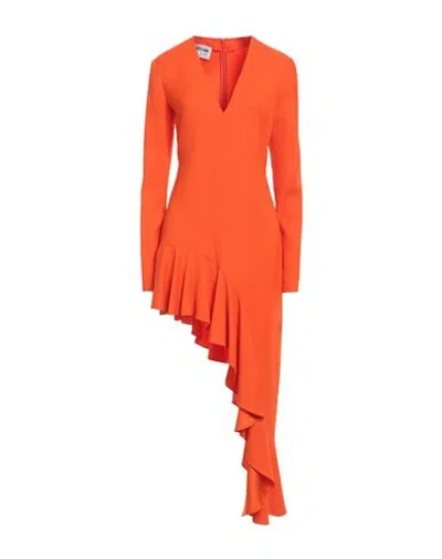 Moschino Jeans Woman Mini Dress Orange Size 6 Acetate, Viscose