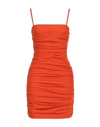Moschino Jeans Woman Mini Dress Orange Size 8 Acetate, Viscose