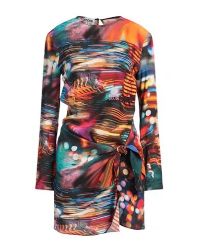 Moschino Jeans Woman Mini Dress Orange Size 8 Viscose