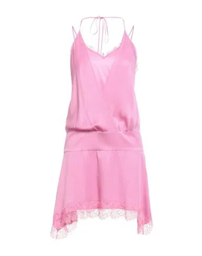 Moschino Jeans Woman Mini Dress Pink Size 6 Acetate, Silk, Polyester, Polyamide