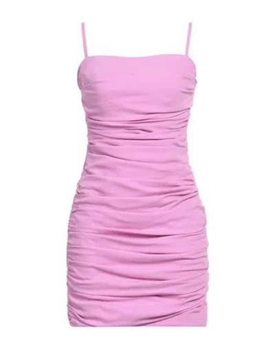 Moschino Jeans Woman Mini Dress Pink Size 8 Acetate, Viscose