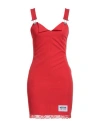 Moschino Jeans Woman Mini Dress Red Size 2 Polyester, Elastane In Red