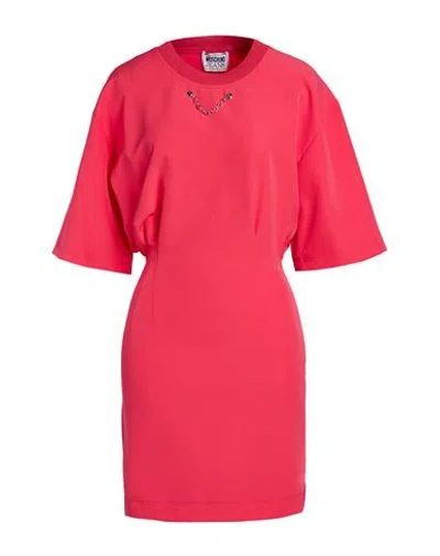 Moschino Jeans Woman Mini Dress Salmon Pink Size 2 Polyester, Elastane