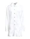 Moschino Jeans Woman Mini Dress White Size 6 Cotton, Elastane