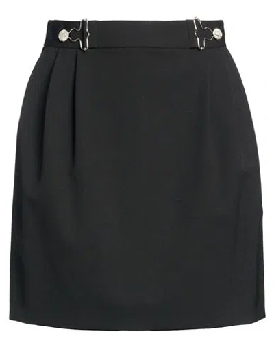 Moschino Jeans Woman Mini Skirt Black Size 8 Polyester, Virgin Wool, Elastane