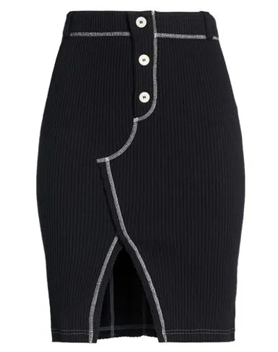 Moschino Jeans Woman Mini Skirt Black Size M Cotton, Elastane