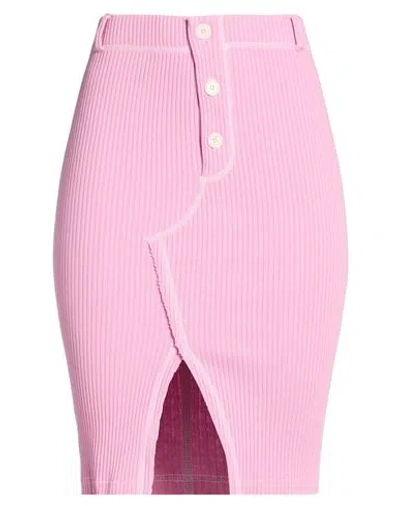 Moschino Jeans Woman Mini Skirt Pink Size S Cotton, Elastane