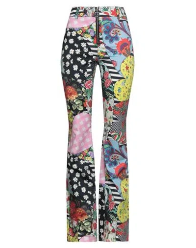 Moschino Jeans Woman Pants Black Size 10 Cotton, Elastane In Multi
