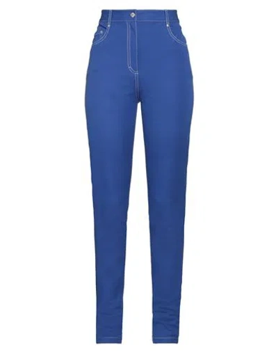 Moschino Jeans Woman Pants Blue Size 8 Cotton, Elastane