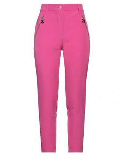 Moschino Jeans Woman Pants Fuchsia Size 10 Polyester, Elastane In Pink