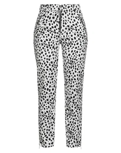 Moschino Jeans Woman Pants White Size 6 Cotton, Elastane In Black