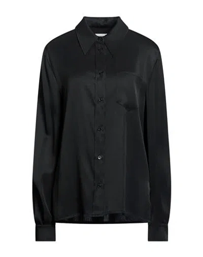 Moschino Jeans Woman Shirt Black Size 10 Triacetate, Silk
