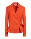 Moschino Jeans Woman Top Orange Size 4 Acetate, Viscose
