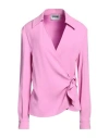 Moschino Jeans Woman Top Pink Size 8 Acetate, Viscose In Pink