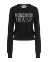 Moschino Jeans Rhinestone-embellished Wool-blend Jumper In Black