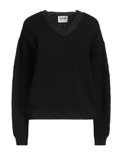 Moschino Jeans Woman Sweater Black Size M Wool, Polyamide