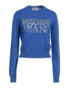 Moschino Jeans Woman Sweater Blue Size M Acrylic, Virgin Wool