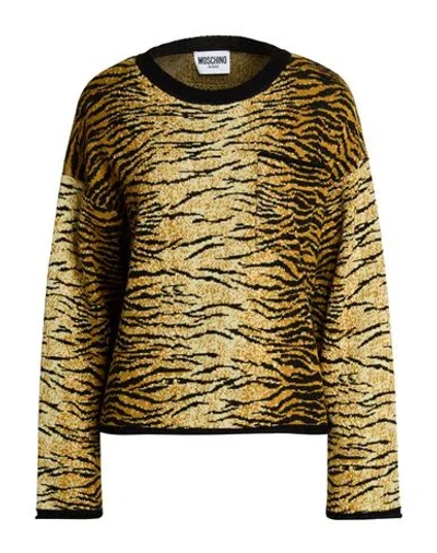 Moschino Jeans Woman Sweater Sand Size S Virgin Wool In Gold