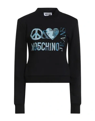 Moschino Jeans Woman Sweatshirt Black Size M Cotton