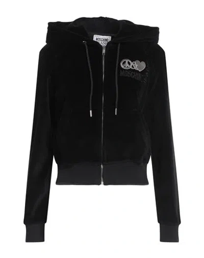 Moschino Jeans Woman Sweatshirt Black Size Xs Cotton, Polyester, Elastane