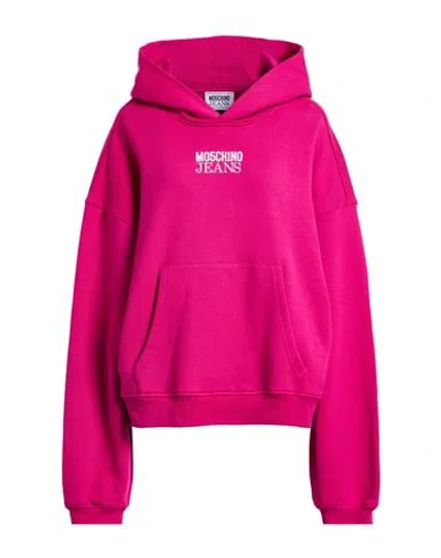 Moschino Jeans Woman Sweatshirt Magenta Size S Cotton In Pink