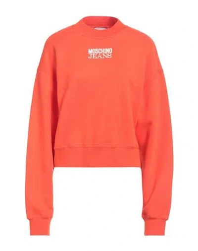 Moschino Jeans Woman Sweatshirt Orange Size M Cotton