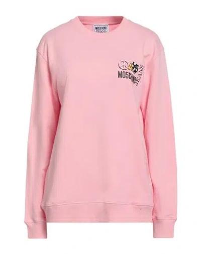 Moschino Jeans Woman Sweatshirt Pink Size M Cotton