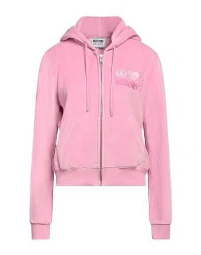 Moschino Jeans Woman Sweatshirt Pink Size Xs Cotton, Polyester, Elastane