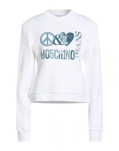 Moschino Jeans Woman Sweatshirt White Size L Cotton