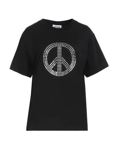 MOSCHINO MOSCHINO JEANS WOMAN T-SHIRT BLACK SIZE S COTTON