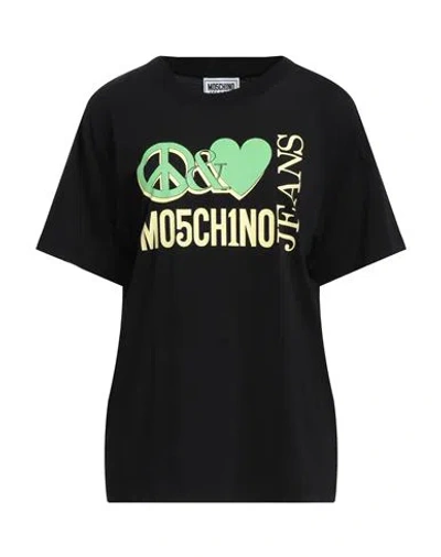 Moschino Jeans Black 'peace & Love' T-shirt In A3555 Fantasy Black
