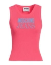 Moschino Jeans Woman T-shirt Magenta Size M Cotton, Polyester