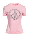Moschino Jeans Woman T-shirt Pink Size L Cotton