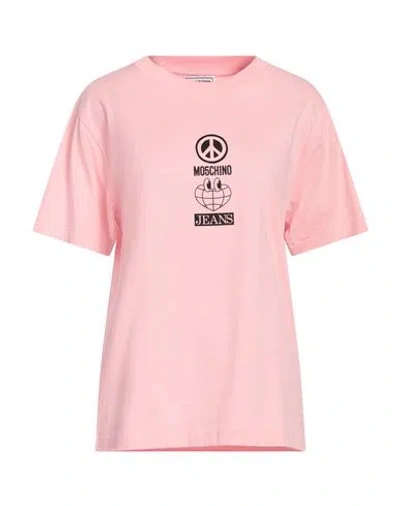 Moschino Jeans Woman T-shirt Pink Size S Cotton