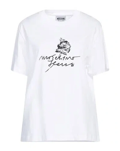 Moschino Jeans Woman T-shirt White Size L Cotton