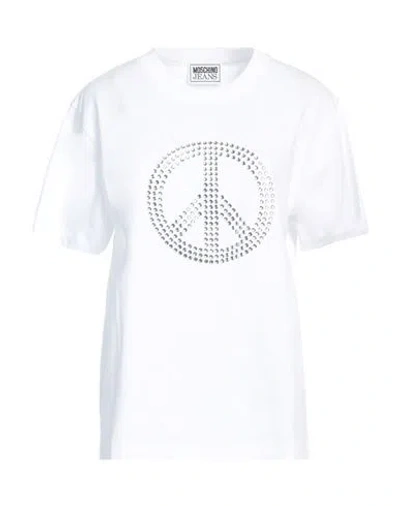 Moschino Jeans Woman T-shirt White Size L Cotton