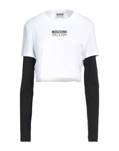 Moschino Jeans Woman T-shirt White Size L Cotton