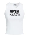 Moschino Jeans Woman T-shirt White Size L Cotton, Polyester In White