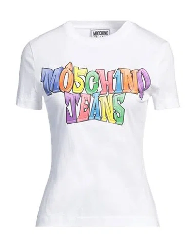 Moschino Jeans Logo-print Cotton T-shirt In White