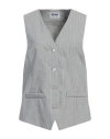 Moschino Jeans Woman Tailored Vest Grey Size 6 Polyester, Virgin Wool, Elastane In Gray