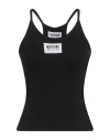 Moschino Logo-patch Ribbed-detailing Top. In Black