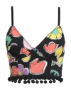 Moschino Jeans Woman Top Black Size 4 Cotton, Elastane In Black
