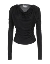 Moschino Jeans Woman Top Black Size 4 Viscose In Black