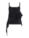 Moschino Jeans Woman Top Black Size 4 Viscose In Black